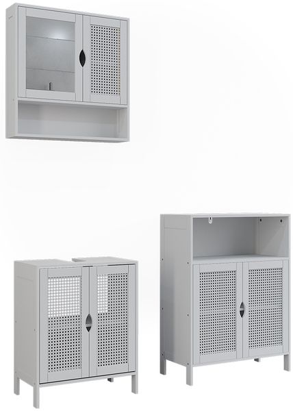 Badmöbel-Set Liora Weiß 3 Teile Vicco
