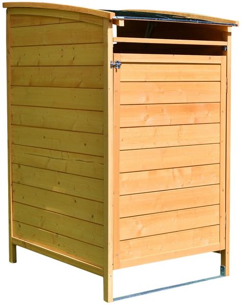 Mülltonnenverkleidung Braun Einzelbox 2x 120L oder 240L Gartenbox Zinkdach Holz