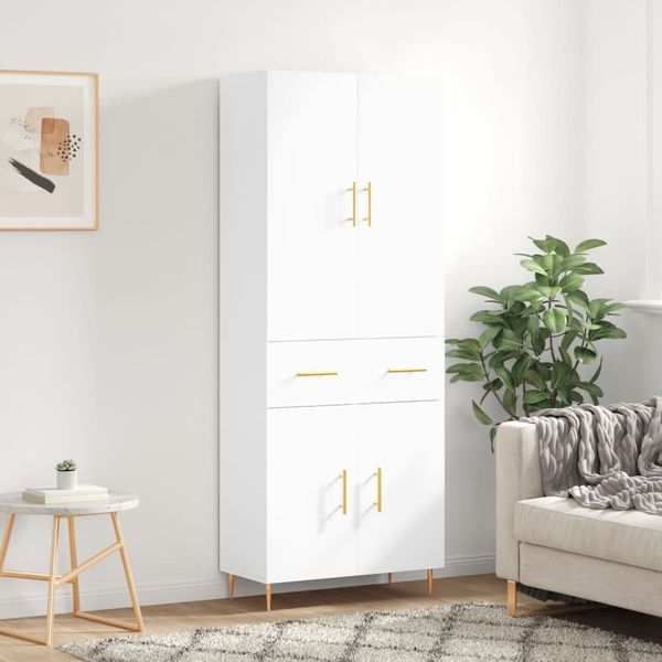 vidaXL Highboard Weiß 69,5x34x180 cm Holzwerkstoff 3198137