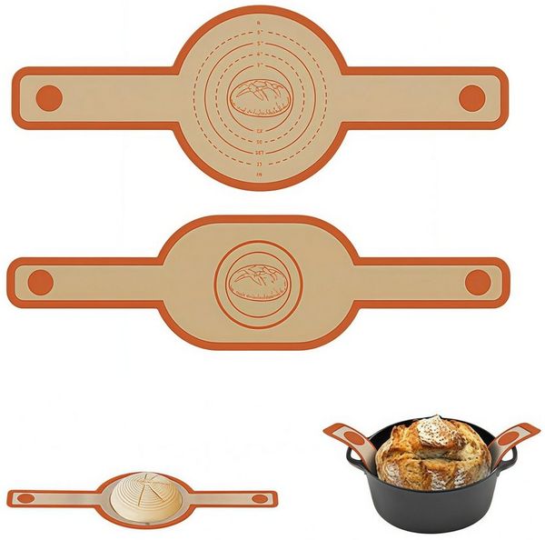 FOUORTUNATE-BEE Backmatte 2er-Set Silikon-Backmatten mit langem Griff, (2-tlg), Backunterlagen für Brot, Gebäck und vielseitiges Backen