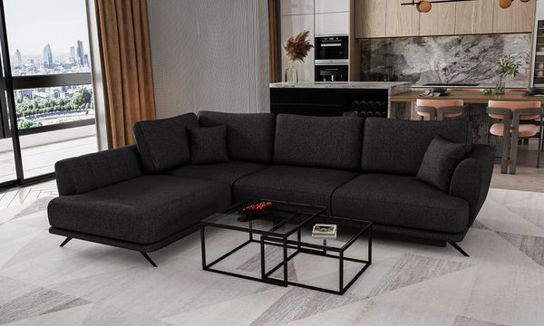 Wohnideebilder Larde Schwarz Ecksofas & Eckcouches CO-LAR-LT-10VER