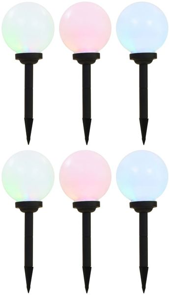 vidaXL Außen-Solarlampen 6 Stk. LED Kugel 20 cm RGB 277126