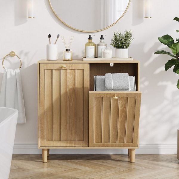 MODFU Wäschekorb Badezimmer-Wäschekorb-Aufbewahrungsschrank (mit herausnehmbarem Innenkorb, Badezimmer-Wäscheschrank, 1 St)