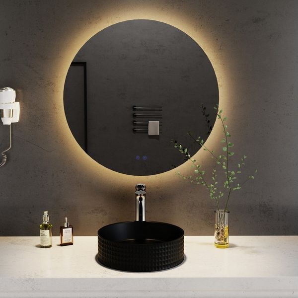 welltime LED-Lichtspiegel Toledo rund, Spiegel mit LED Beleuchtung, Badspiegel, mit Anti-Fog Beschichtung