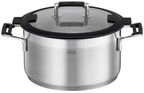 Rösle 'Silence Pro' Kochtopf mit Glasdeckel, 5,8 Liter, Ø 24 cm