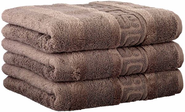 CAWÖ Handtuch, 3er Pack - C Noblesse, Walkfrottier, Baumwolle Walnuss 50x100cm