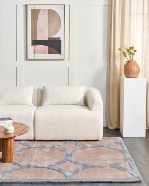 Teppich Viskose sandbeige grau 160 x 230 cm MALAN Bild 3