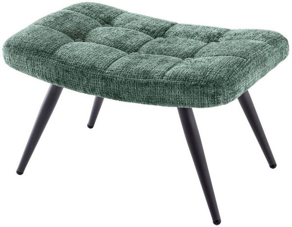 riess-ambiente Fußhocker SCANDINAVIA grün / schwarz - Chenille Cremona, Metallbeine, Polsterung (Einzelartikel, 1 St), bequemer Hocker - ideal für Schlaf-, Wohnzimmer, Garderobe & Sessel