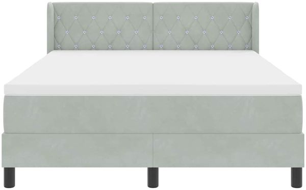 vidaXL Boxspringbett mit Kopfteil Hellgrau 200 x 140 cm Samt 3341414 Bild 7