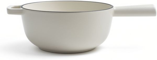 osoltus Fondue Käsefondue Fleischfondue Ersatz-Topf Emaille Weiß