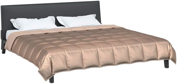 vidaXL Ganzjahresbettdecke Gold 200 x 200 cm Satin und Mikrofaser 42025803 Bild 3