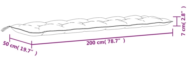 vidaXL Gartenbank-Auflagen 2 Stk. Grün 200x50x7 cm Oxford-Gewebe 361740 Bild 7