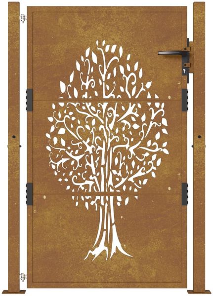 vidaXL Gartentor 100x125 cm Cortenstahl Baumdesign 153162 Bild 4