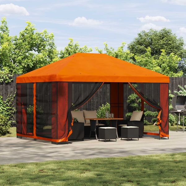 vidaXL Pavillon 4 x 3 m Orange Polyester und Stahl 190 gsm 900381