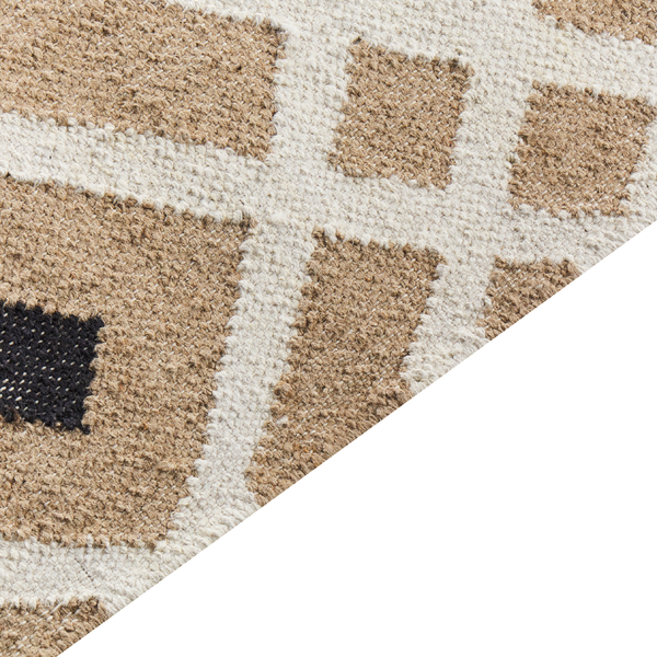Teppich Jute beige schwarz 200 x 300 cm geometrisches Muster Kurzflor ESENCIK Bild 5