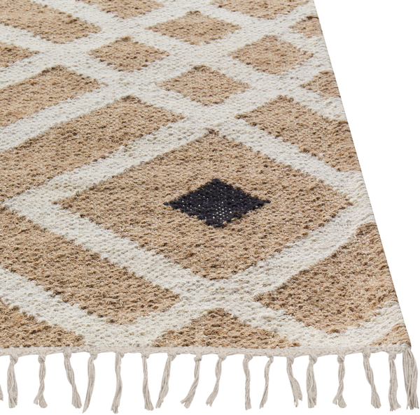 Teppich Jute beige schwarz 200 x 300 cm geometrisches Muster Kurzflor ESENCIK Bild 4