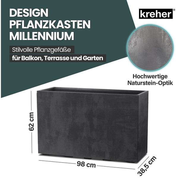 Kreher Pflanzkübel 'Millennium Fence', XXL Sichtschutz in verschiedenen Farben (2 St)