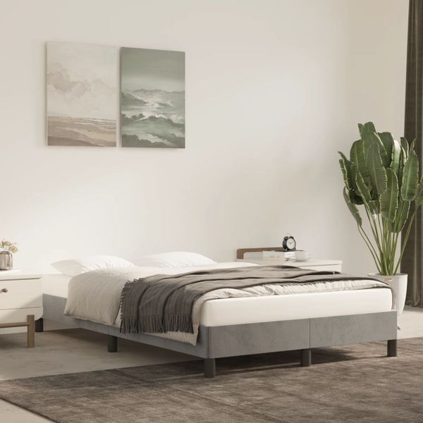 vidaXL Bettgestell ohne Matratze Hellgrau 120x190 cm Samt 379502
