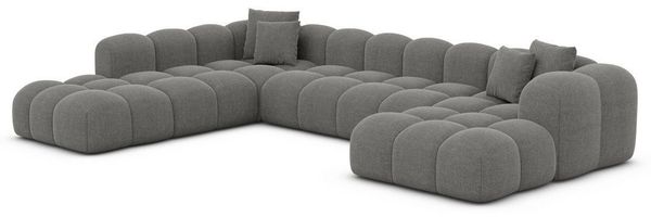 Sofa Dreams Wohnlandschaft Polster Stoffsofa Modern Ottomane Couch Samtstoff Formentera XXL, Loungesofa