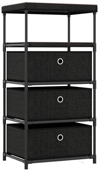 COSTWAY Kommode, Schubladenschrank mit Holzplatte, klappbare Schubladen