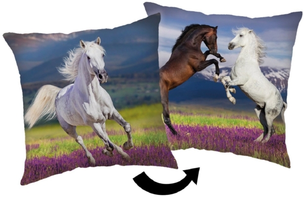 Horse Kopfkissen (1 Stück) Premium Dekokissen mit beidseitigem Digitaldruck