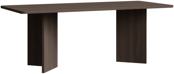 Selsey 'Qubeo" Esstisch, rechteckig mit abgerundeten Kanten und Wangengestell, Holzoptik Esche Braun, 204x90x75 cm