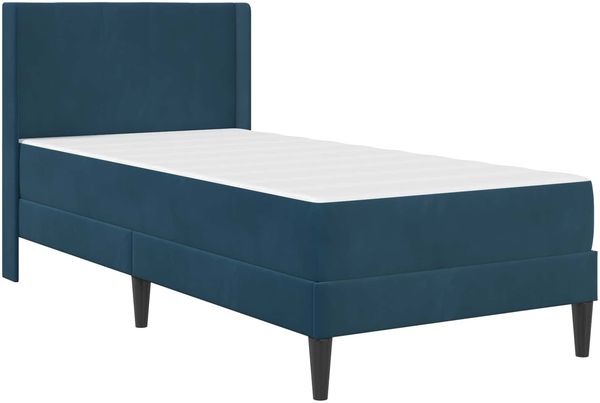 vidaXL Bettgestell mit Matratze mit Kopfteil Blau 80 x 200 cm Samt 3414830 Bild 3