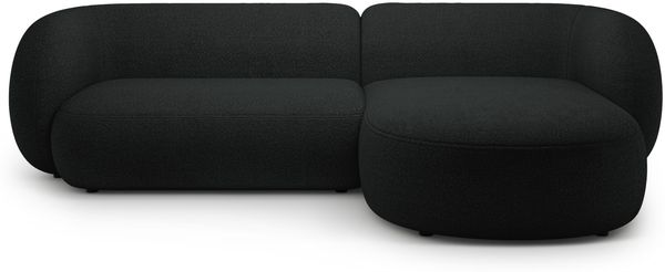 Micadoni Ecksofa Kate 3-Sitzer Rechts Boucle Schwarz