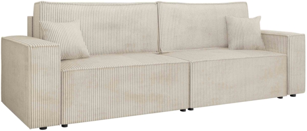 Schlafsofa Kobaro Cord mit 2 Bettkästen und Schlaffunktion (Farbe: Poso 100)