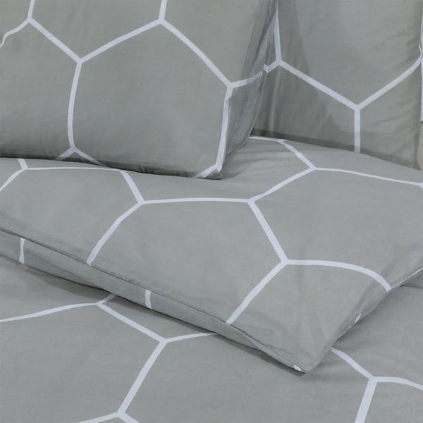 vidaXL Bettwäsche-Set, Baumwolle hellgrau, 260x220 cm Bild 5