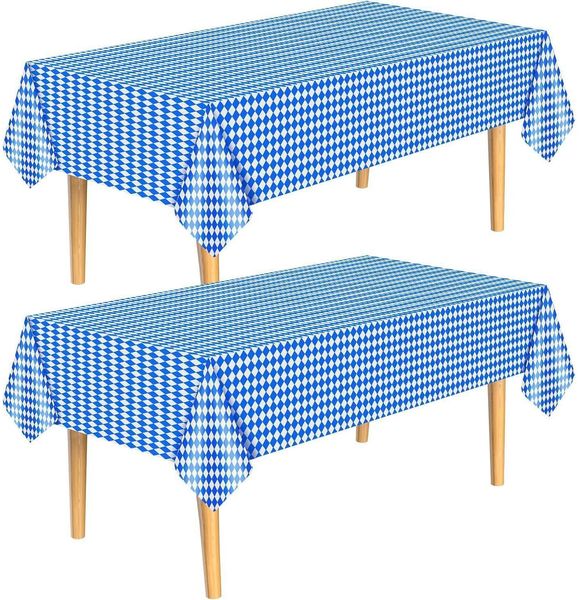 2x NEBURORA Oktoberfest Tischdecken bayerische Flagge blau-weißes Rautenkaro
