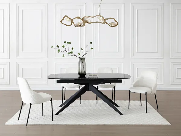 Vente-unique - LEGRIO Esstisch Glas Schwarz - B 90 cm x H 76 cm x L 240 cm180 cm