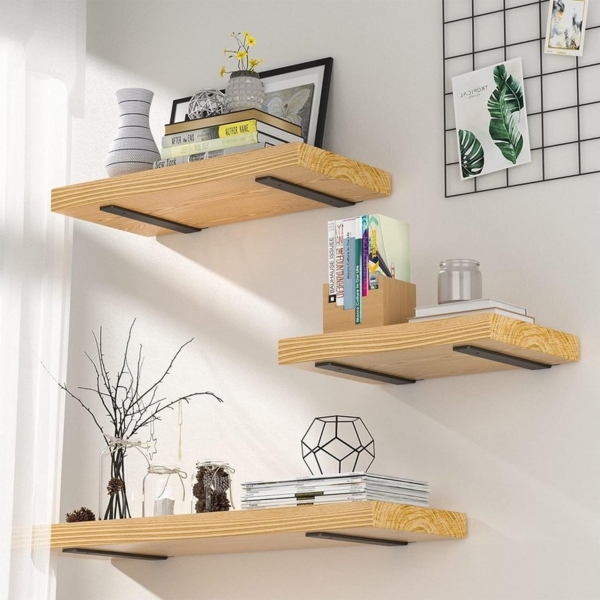 NUODWELL Wandregalhalter 4 Stück Regalhalterung, Schwebend Regal Wandhalterung mit Hardware 5mm, 4-tlg. Bild 2