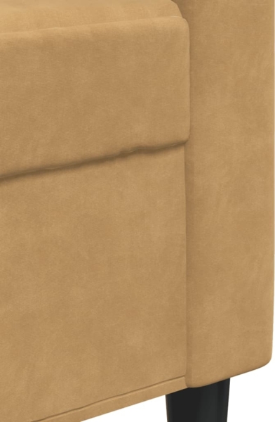 vidaXL 3-tlg. Sofagarnitur mit Kissen und Nackenrollen Braun Samt 3278428 Bild 7