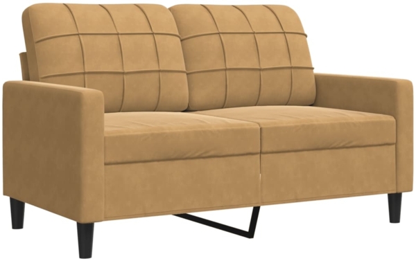 vidaXL 3-tlg. Sofagarnitur mit Kissen und Nackenrollen Braun Samt 3278428 Bild 4