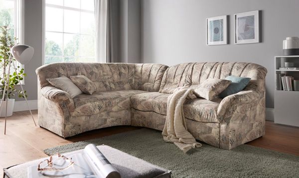 DOMO collection Ecksofa Bahia L-Form, B/T: 256/200 cm, belastbar bis 140kg/Sitz, mit Federkern, Microfaser MELROSE®, mocca