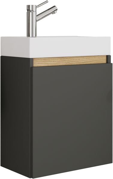VCM Badmöbel Waschtisch Cosila 921949 Anthrazit / Honig-Eiche H. 55 x B. 41 x T. 22 cm