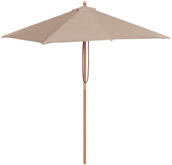 vidaXL Sonnenschirm mit Holz-Mast 150x200 cm Taupe 44536