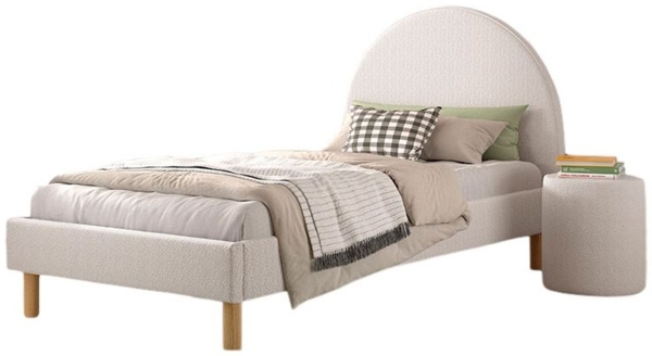 Polsterbett mit Hocker Karlotta 97x212x107 Holzwerkstoff Weiß Bild 1