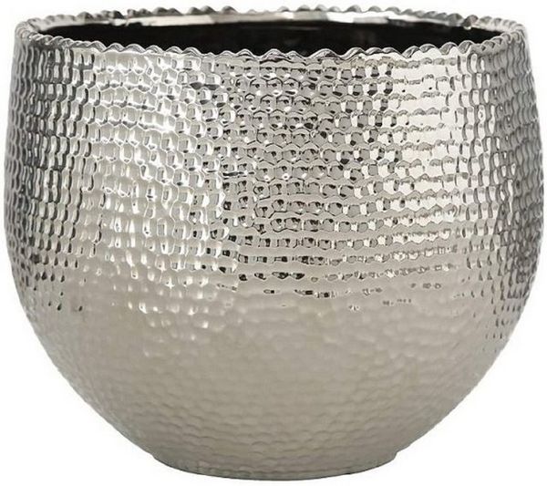 BOLTZE GRUPPE GmbH Übertopf Übertopf Lajos Steingut H. 19 cm Ø. 24 cm silber groß
