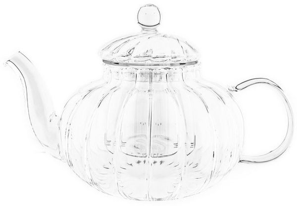Almina Teekanne "Olivia" aus Glas Teekessel mit Henkel und Deckel Transparent 1000ml, (1-St)