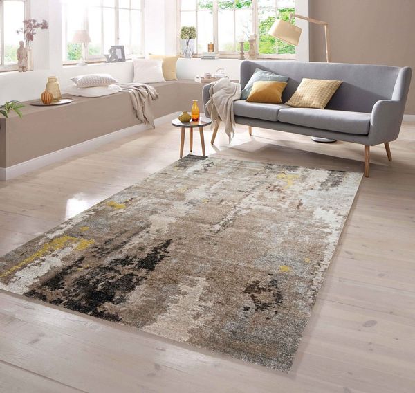 TeppichHome24 Teppich Teppich abstraktes Design eige braun, rechteckig