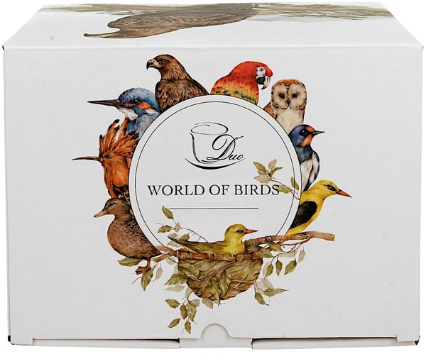 DUO World of Birds Becher 400 ml WHITE STORK New Bone China Porzellan Bild 5