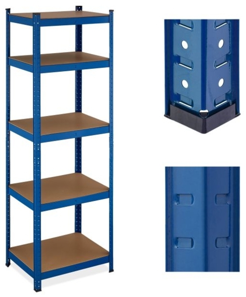 Schwerlastregal, Stahl / Kunststoff blau, 180 x 45 x 60 cm