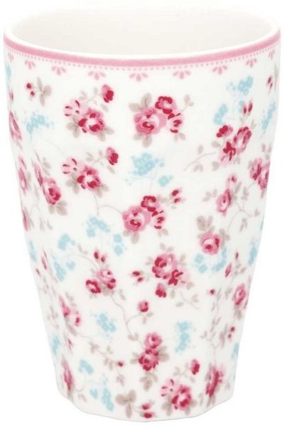 Greengate Becher Greengate FRENCH Latte Cup ELSY Weiß mit Blumen