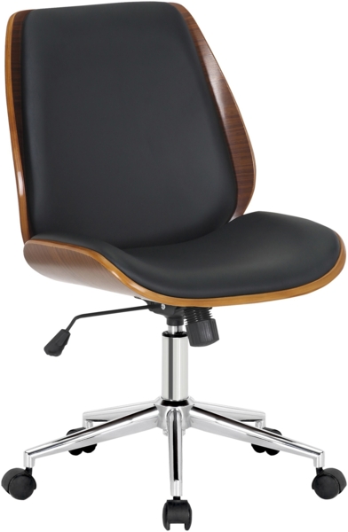 CLP Bürostuhl Mitch mit Drehkreuz, höhenverstellbar,walnuss/schwarz chrom
