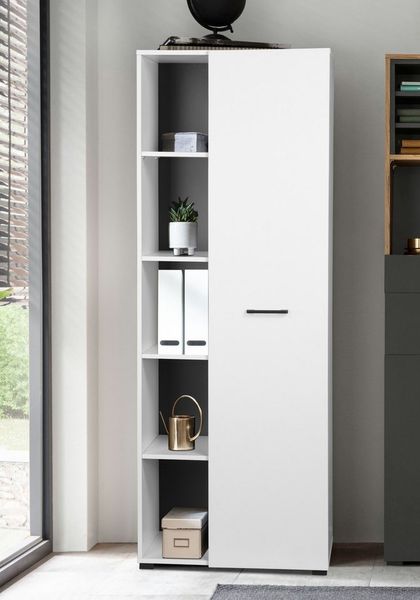 Places of Style Aktenschrank Moid, moderner Mehrzweckschrank, Maße: 64,5x41,5x175 cm, 5 Fächer mit viel Stauraum