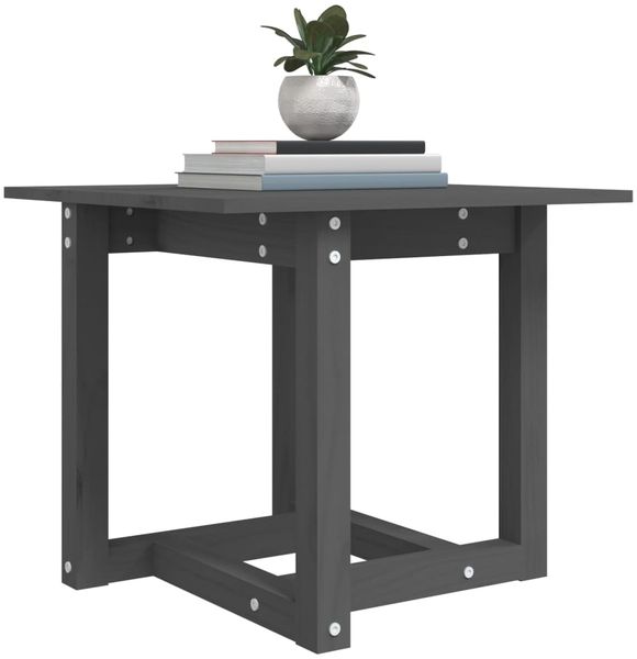 Couchtisch Grau 50 x 50 x 45 cm Massivholz Kiefer [822174] Bild 5