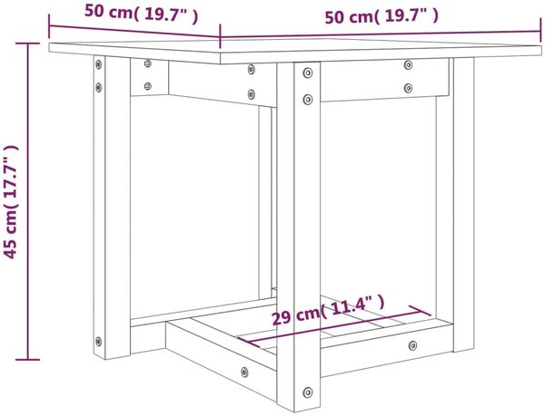 Couchtisch Grau 50 x 50 x 45 cm Massivholz Kiefer [822174] Bild 7