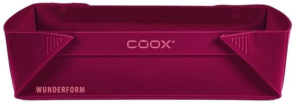 coox WUNDERFORM Basic M in Dunkelrot, die erste faltbare Kastenform, platzsparende Backform aus Silikon BPA-frei